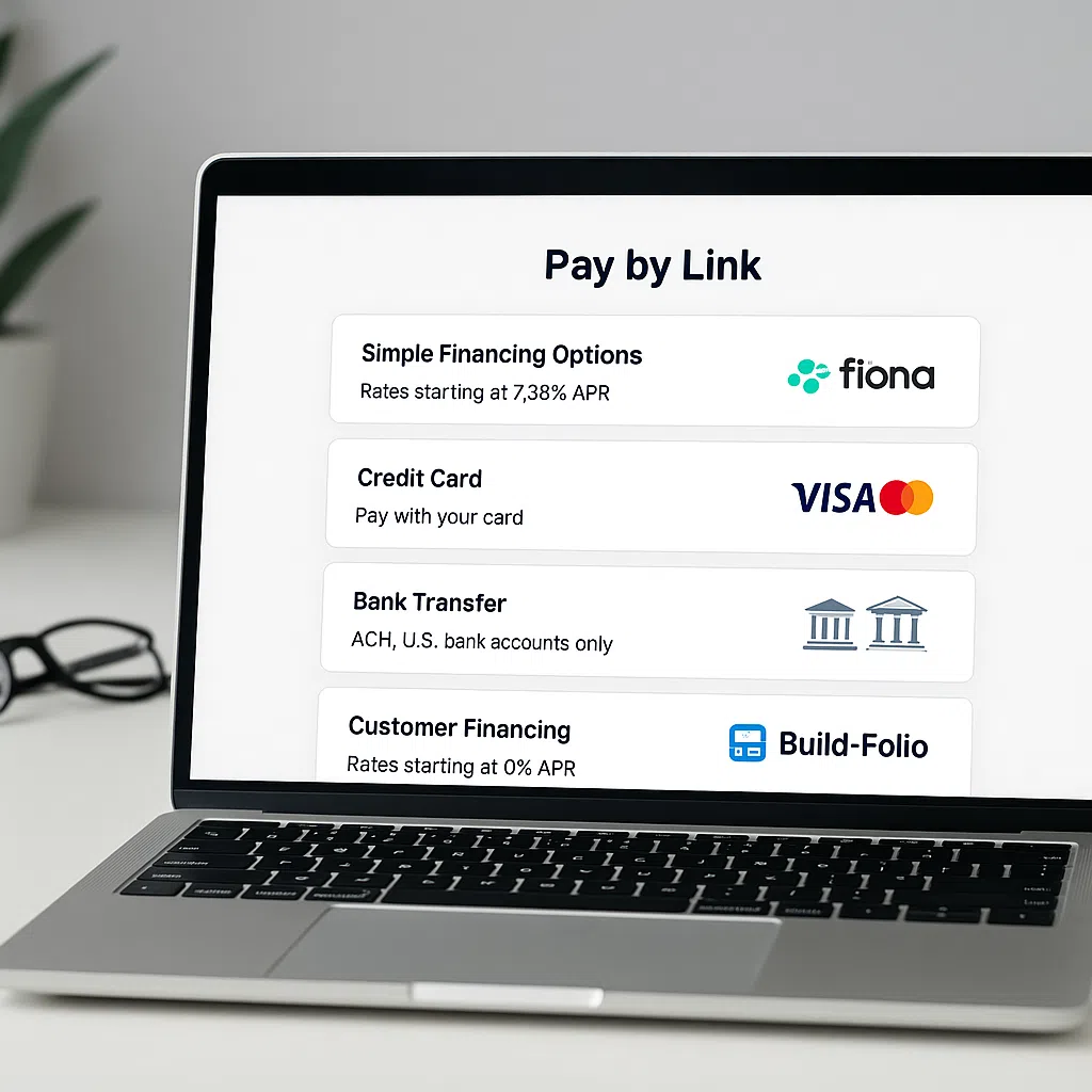 Landscaping workflow: intake photo, payment preview, automated SMS follow-ups