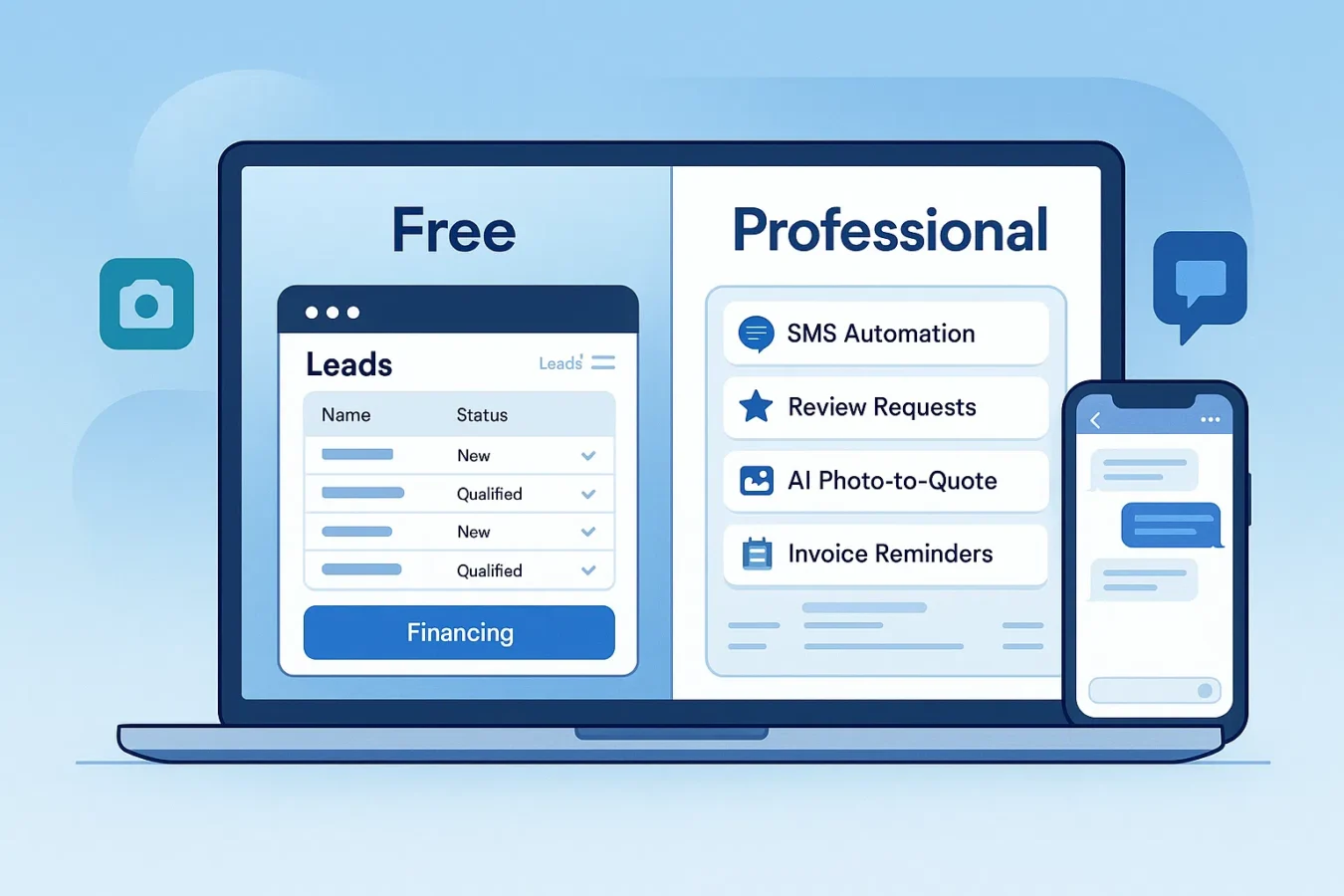 Free contractor CRM vs paid: BuildFolio features overview for contractors
