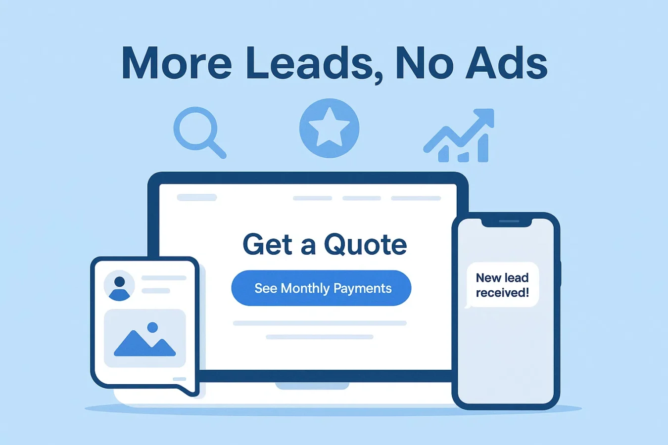 Contractor lead generation without ads using a free lead capture and financing widget
